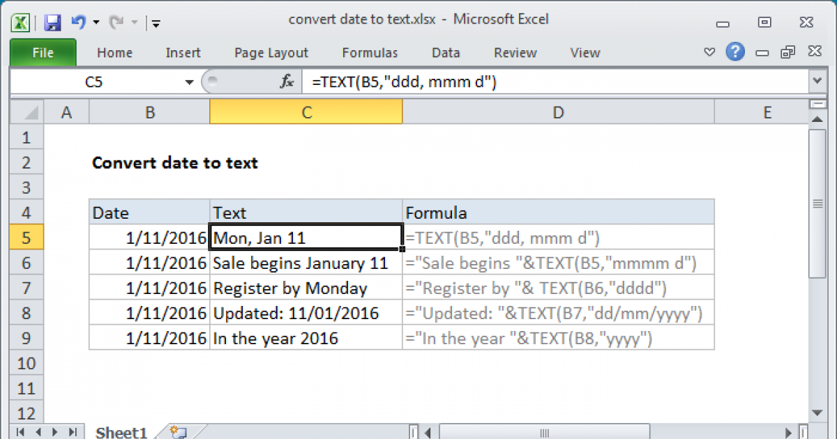 convert date to text dax